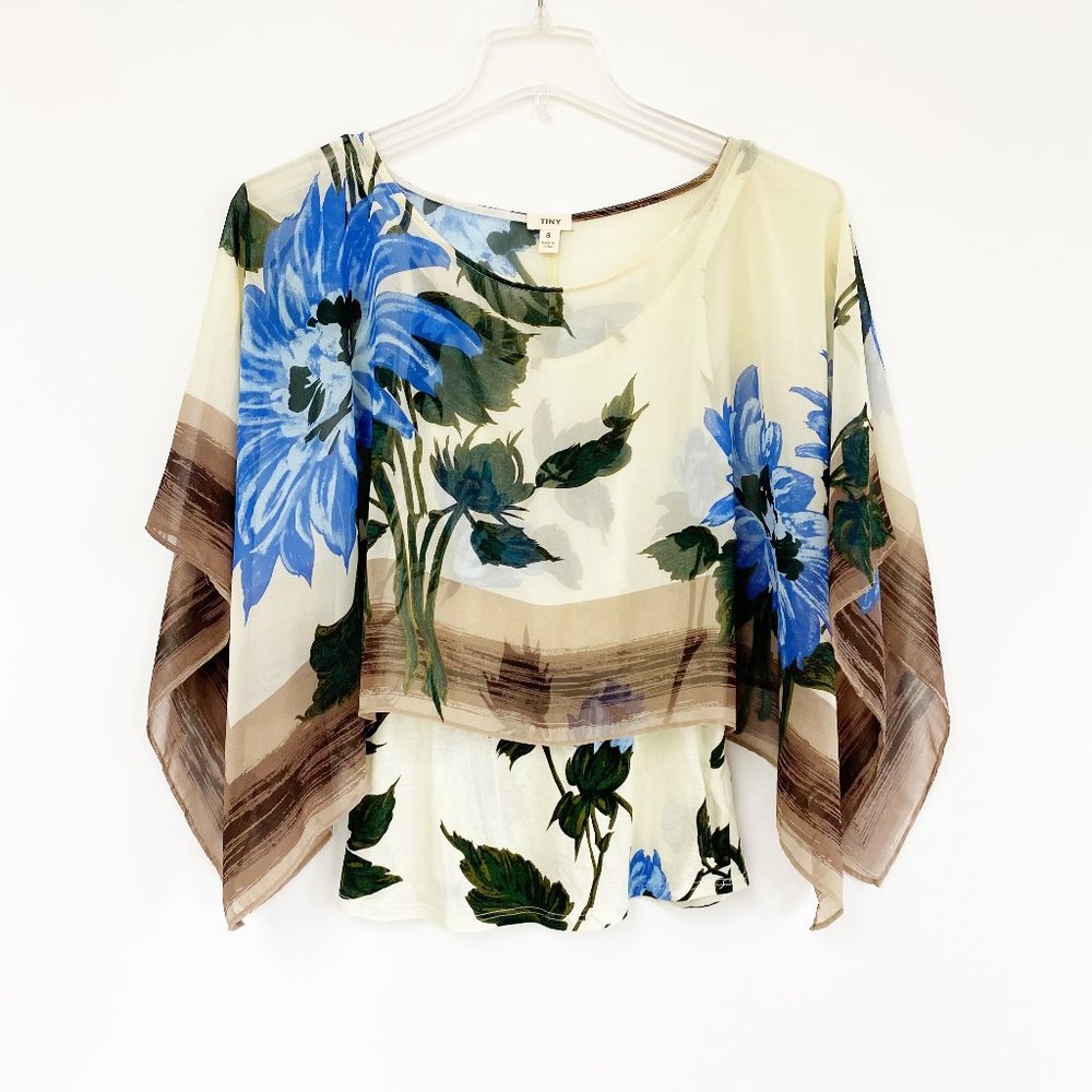 Anthro Tiny Drape Floral Tank Blouse SM